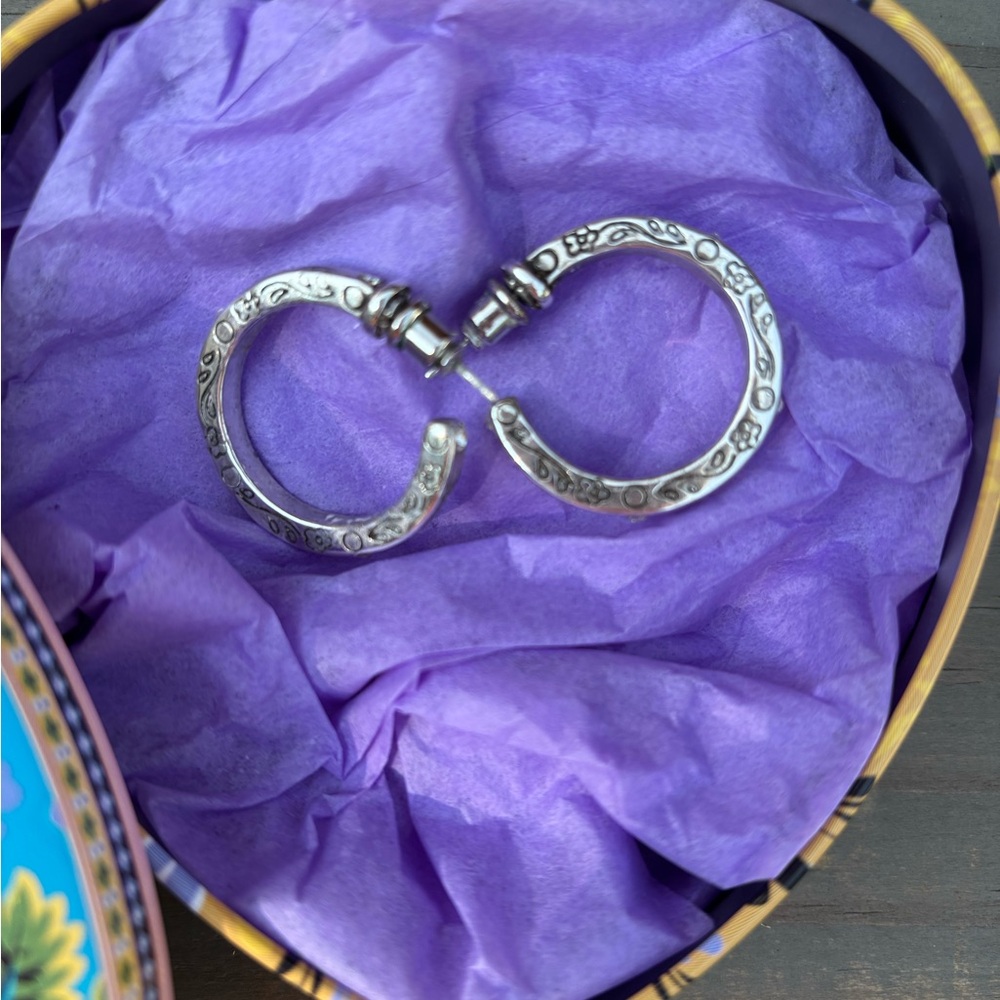 Brighton silver hoop earrings - Picture 4 of 5